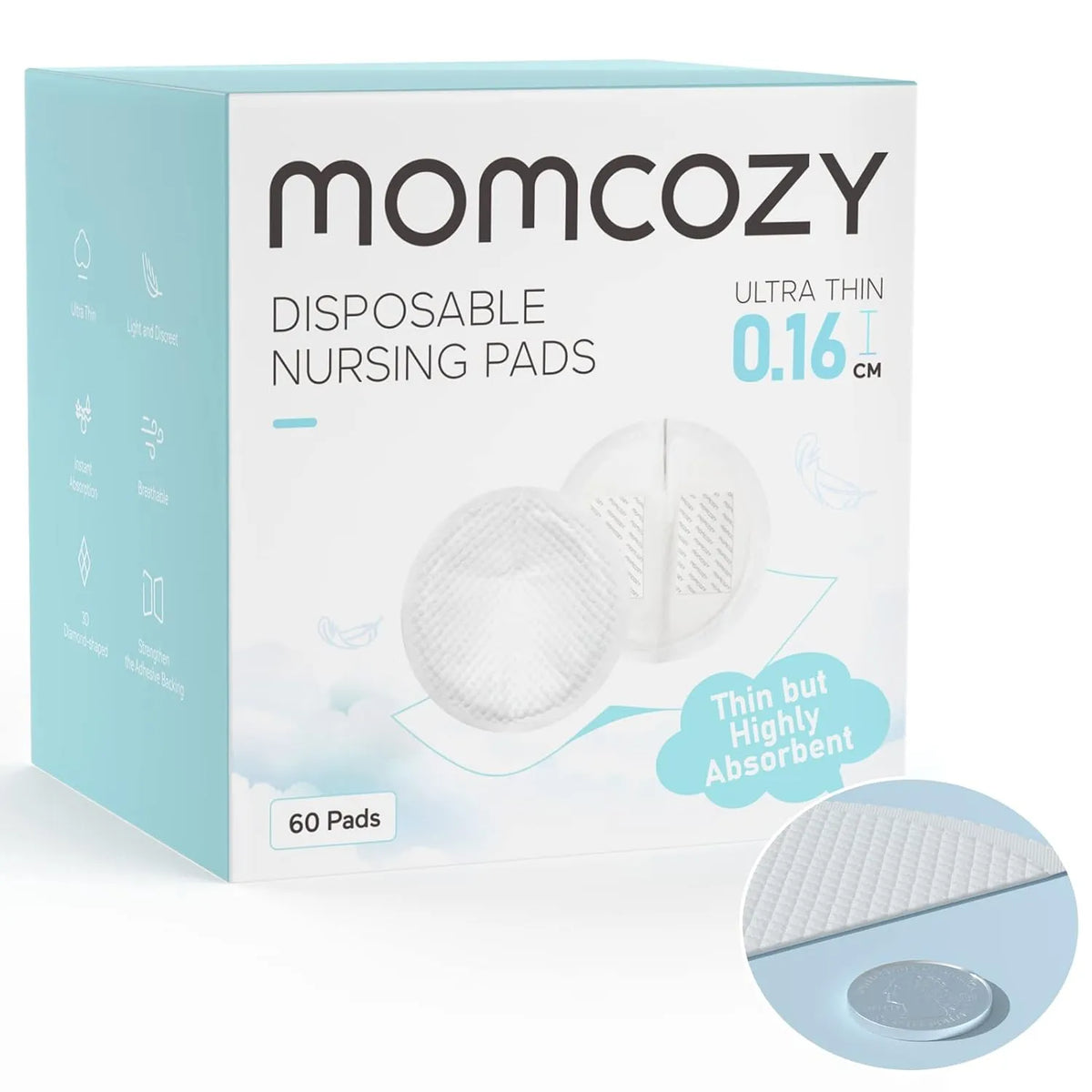 Momcozy Ultra-Thin Disposable Nursing Pads, Super Absorbent and Breathable