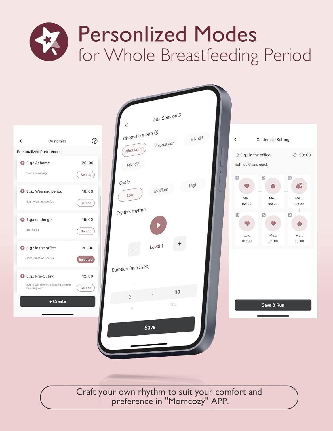 Momcozy M9 Wearable Breast Pump, Mobile App Controlled - Grey