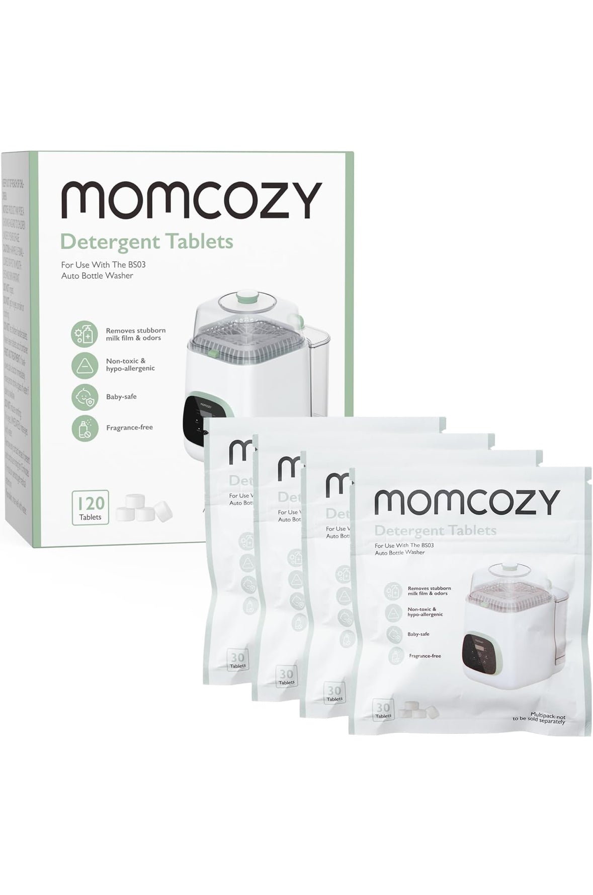 Momcozy Washing Block for Momcozy KleanPal Pro Baby Bottle Washer (120 Tablets)
