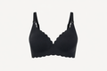 Momcozy Seamless Support Floral Nursing Bra with Jelly Strip (Black)