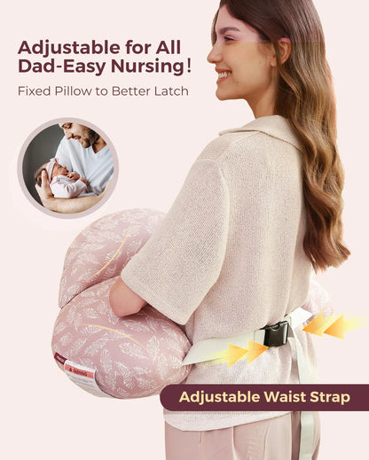 Momcozy Multifunctional and Adjustable Nursing Pillow (Light Pink)