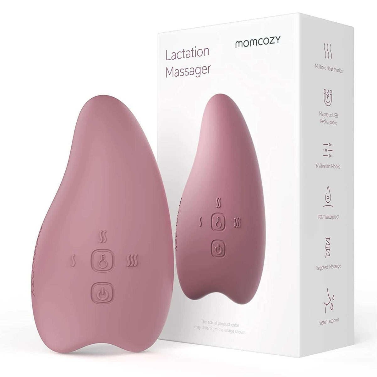 Momcozy Warming Lactation Massager 2-in-1, Soft Breast Massager for Breastfeeding, Heat + Vibration Adjustable for Clogged Ducts, Improve Milk Flow.