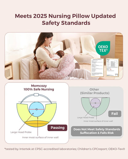 Momcozy Multifunctional and Adjustable Nursing Pillow (Light Pink)