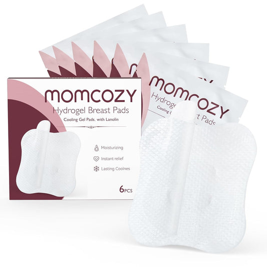 Momcozy Nursing Pads, Cooling Instant Hydrogel Nipple Pads Relief for Sore Nipples, 6 Counts