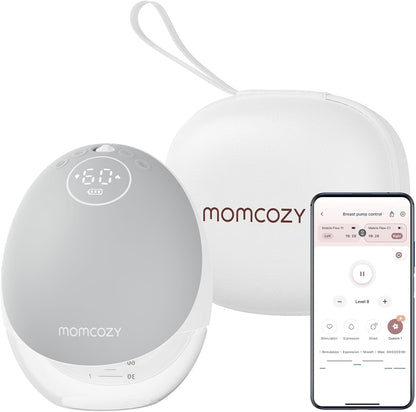 Momcozy M9 Wearable Breast Pump, Mobile App Controlled - Grey