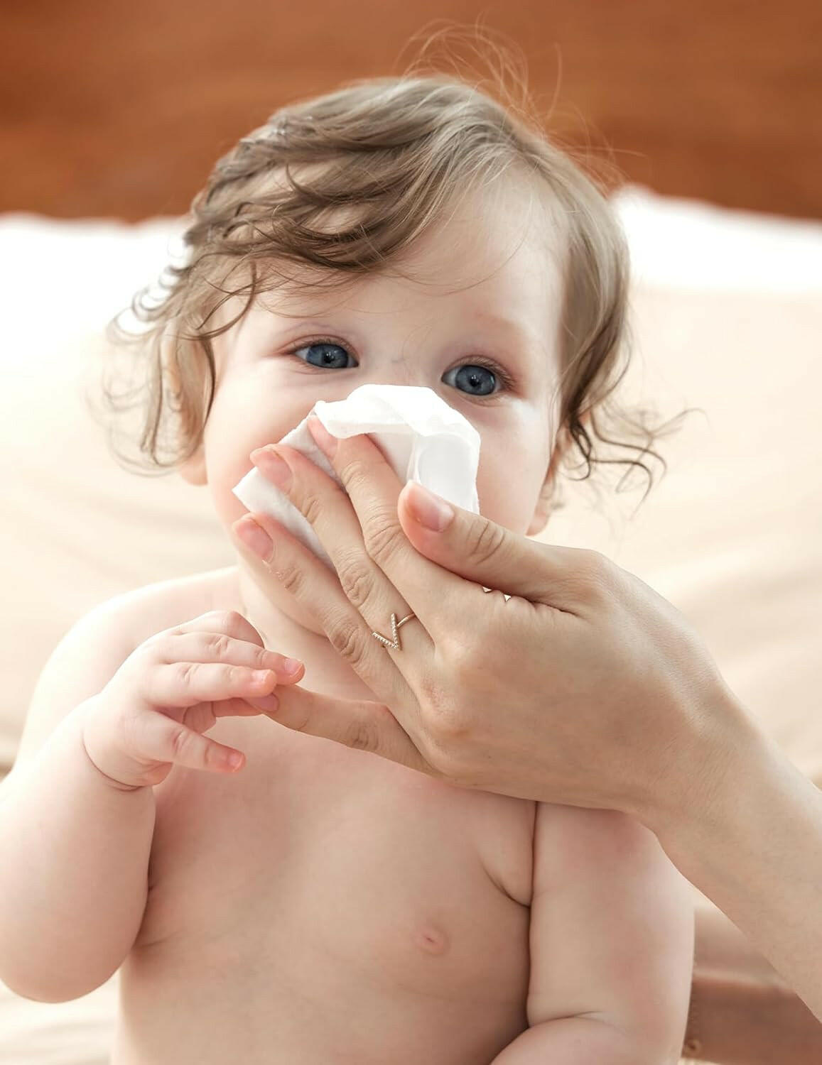 Baby Wipes, Momcozy Nose Saline Baby Wipes, Unscented for Sensitive Skin.