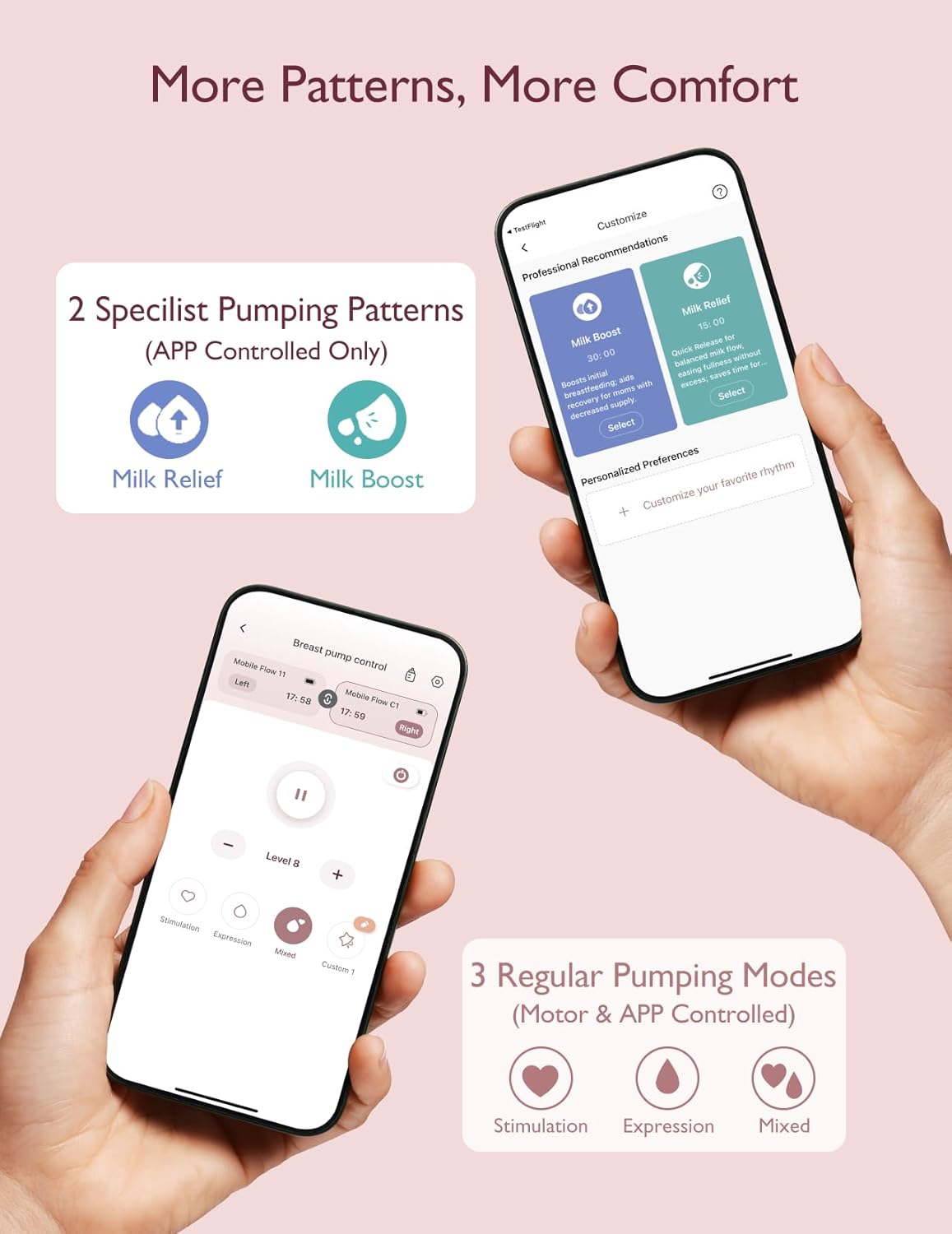 Momcozy M9 Wearable Breast Pump, Mobile App Controlled - Grey