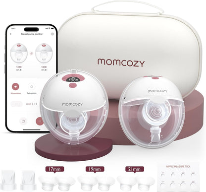 Momcozy Wearable Breast Pump M5 Smart (Maroon)