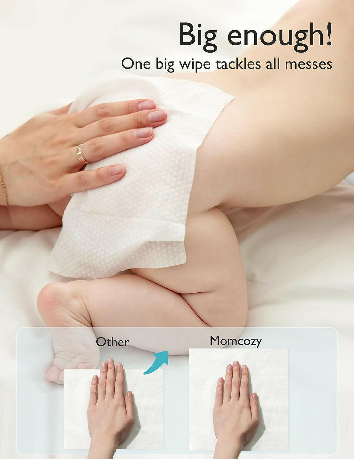 Baby Wipes, Momcozy 99% Water Based Wipes for Sensitive Skin, Unscented.