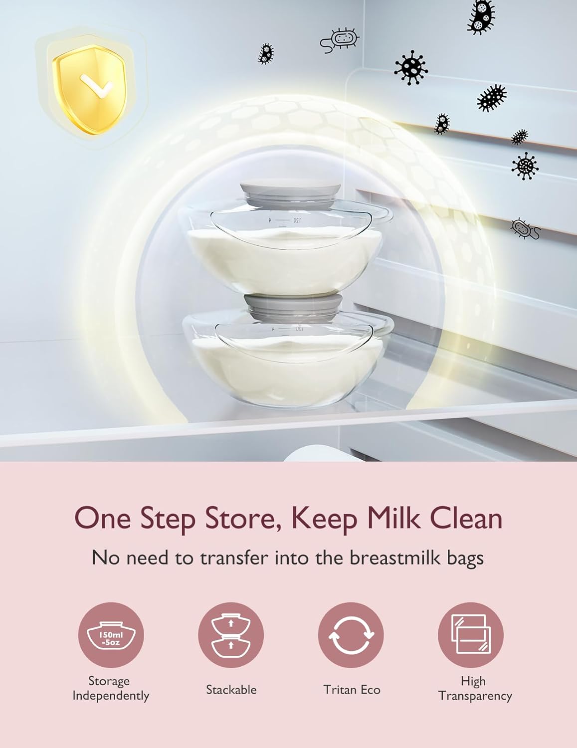 Momcozy M9 Wearable Breast Pump, Mobile App Controlled - Grey