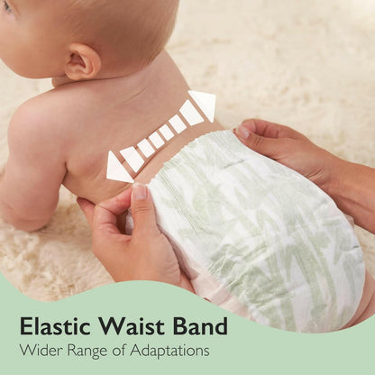 Momcozy Baby Diapers, Natural Bamboo Diapers for Sensitive Skin with Leak-Proof 3D Legcuffs.