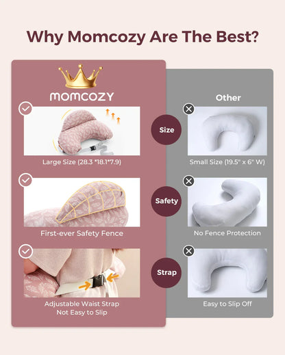 Momcozy Multifunctional and Adjustable Nursing Pillow (Light Pink)