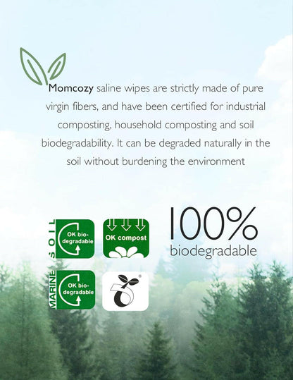 Baby Wipes, Momcozy Nose Saline Baby Wipes, Unscented for Sensitive Skin.