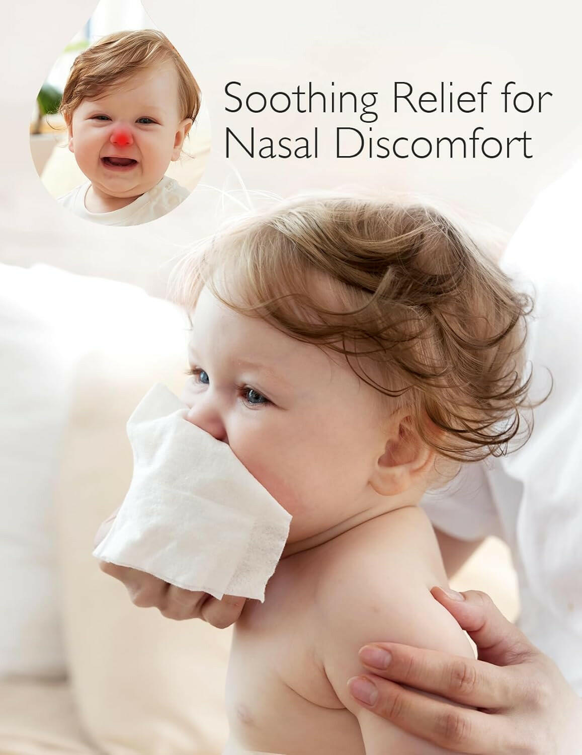 Baby Wipes, Momcozy Nose Saline Baby Wipes, Unscented for Sensitive Skin.