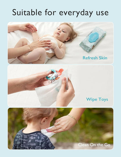Baby Wipes, Momcozy 99% Water Based Wipes for Sensitive Skin, Unscented.
