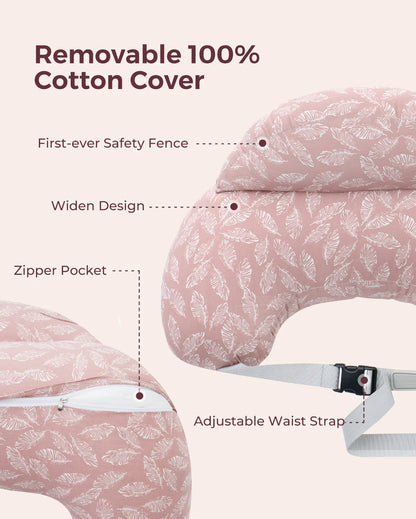Momcozy Multifunctional and Adjustable Nursing Pillow (Light Pink)