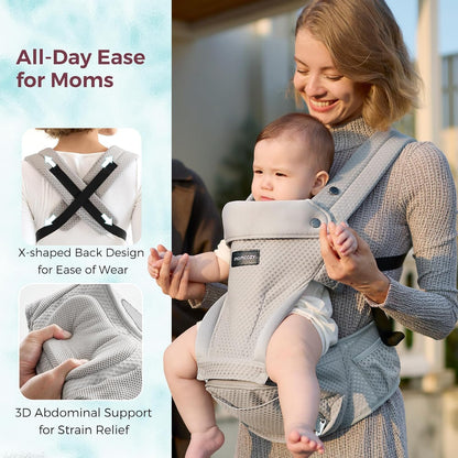 Momcozy Carrier With Hip Seat (Grey)