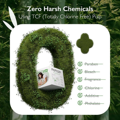 Momcozy Baby Diapers, Natural Bamboo Diapers for Sensitive Skin with Leak-Proof 3D Legcuffs.