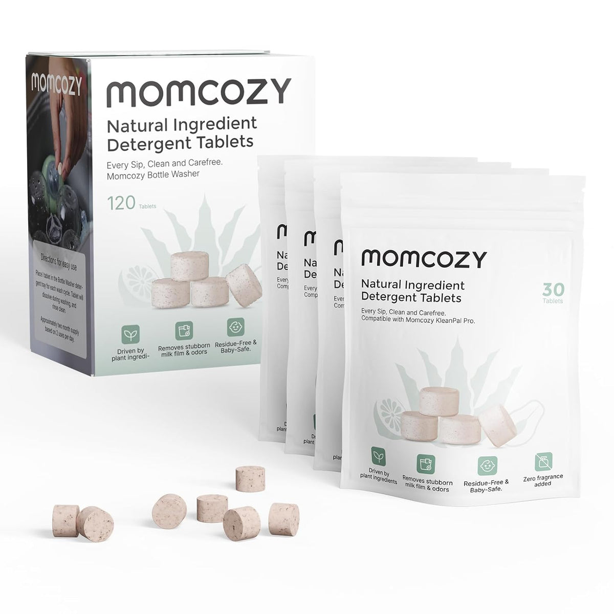Momcozy Natural Washing Block Plant Based (120 Tablets)