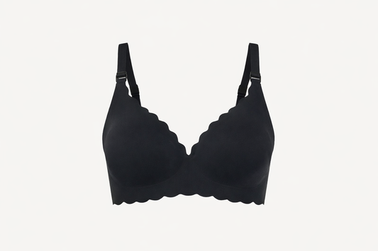 Momcozy Seamless Support Floral Nursing Bra with Jelly Strip (Black)