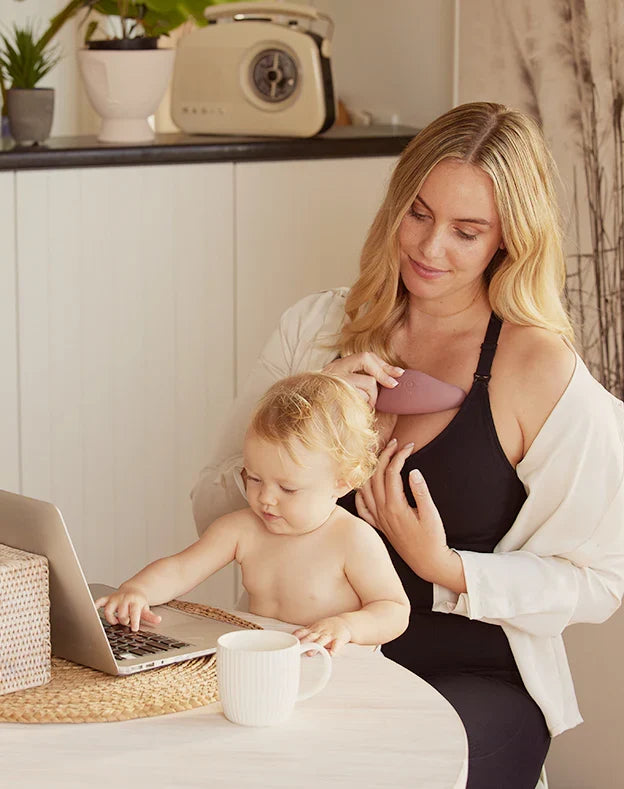 Momcozy M5 , Grey Color Heat Massager Package( Double M5 Breast Pump +Double Breast Massager, 2 pieces  )
