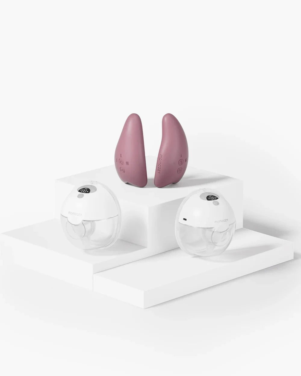 Momcozy M5 , Grey Color Heat Massager Package( Double M5 Breast Pump +Double Breast Massager, 2 pieces  )