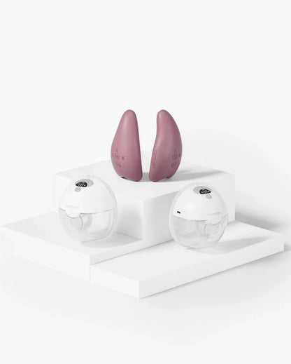 Momcozy M5 , Grey Color Heat Massager Package( Double M5 Breast Pump +Double Breast Massager, 2 pieces  )