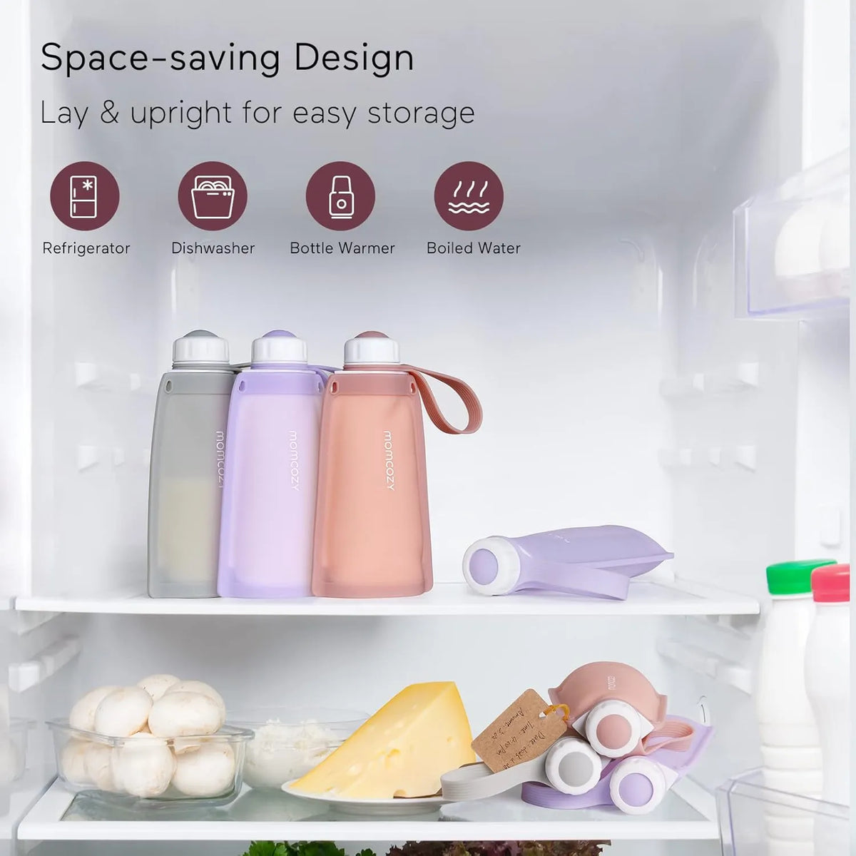 Momcozy Silicone Milk Storage Bags (Pack of 5)