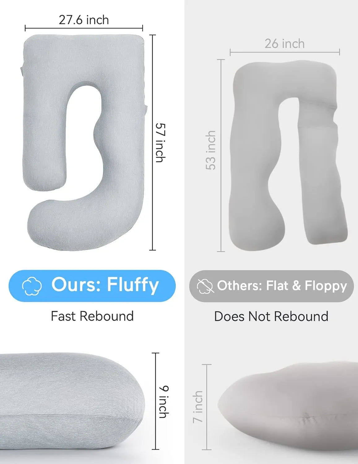 Momcozy U-Shaped Cooling Fabric Pregnancy Pillow