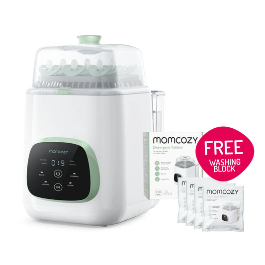 Momcozy KleanPal Pro Baby Bottle Washer + Free Washing Blocks 120 Pack
