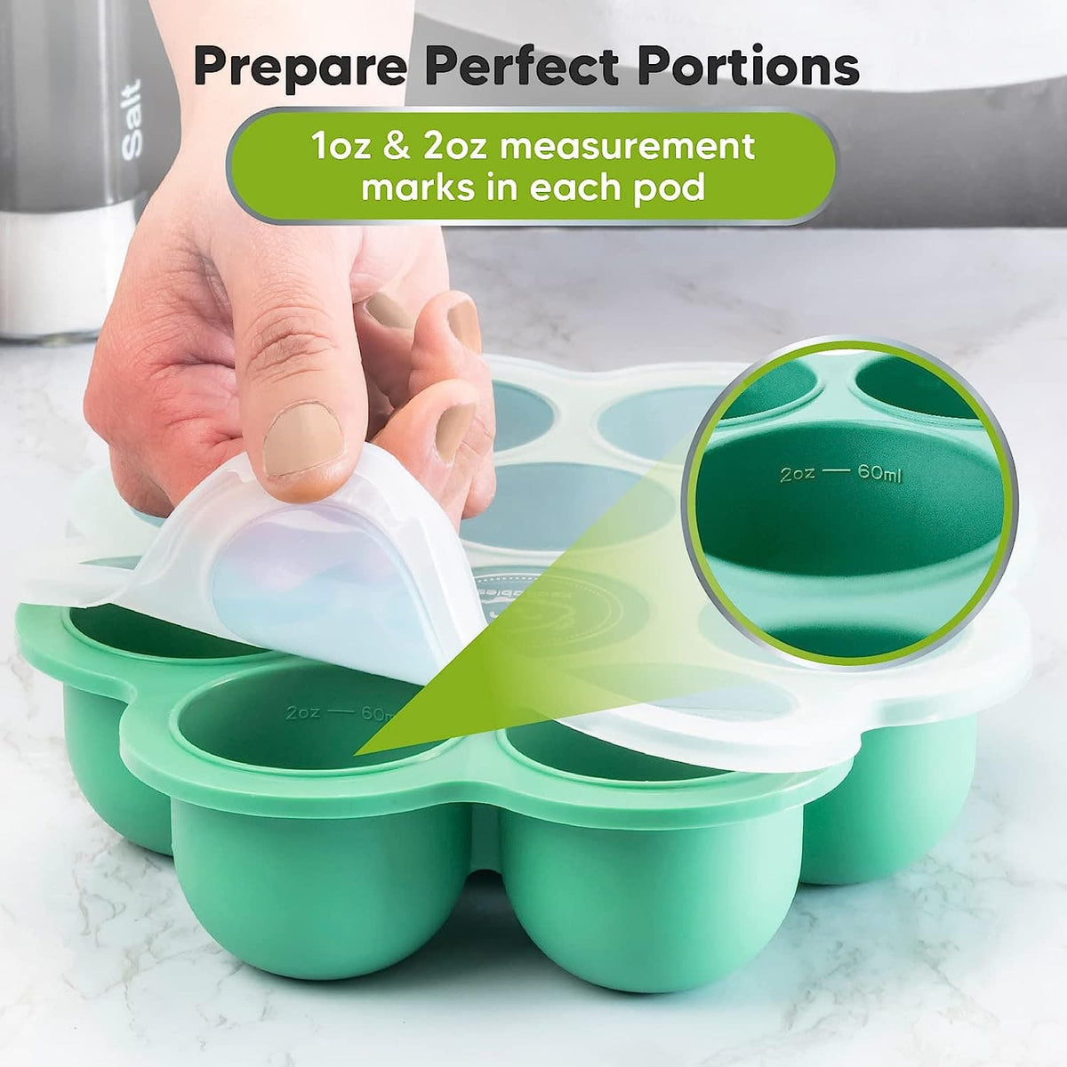 صينية الطعام المصنوعة من السيليكون KeaBabies Prep - أخضر ألباين
