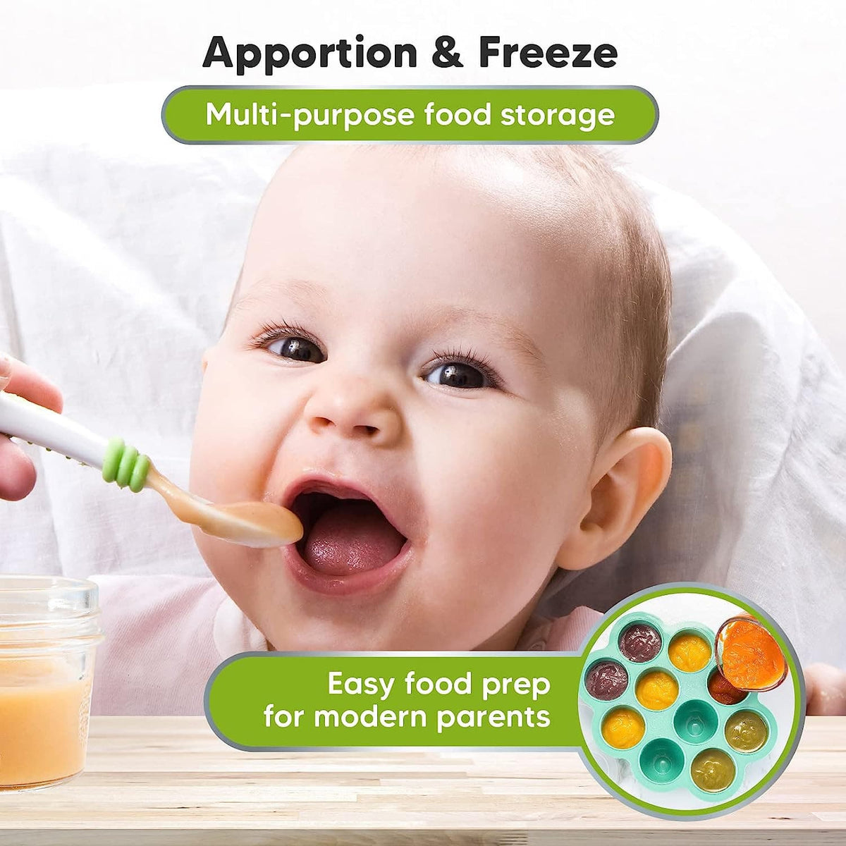 صينية الطعام المصنوعة من السيليكون KeaBabies Prep - أخضر ألباين