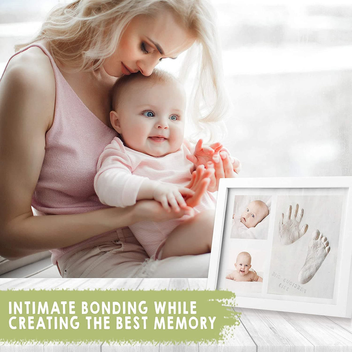 Baby Handprint Footprint Keepsake Kit - Baby Prints Photo Frame for Newborn.